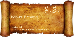 Hanus Erhard névjegykártya